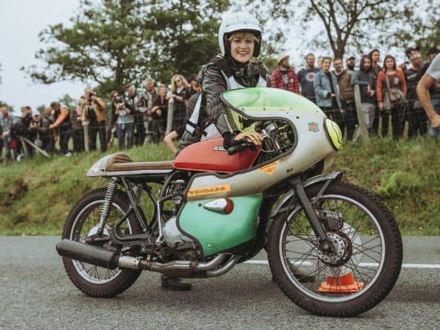 Petrolettes Irene Kotnik takes her motorbike out for a spin